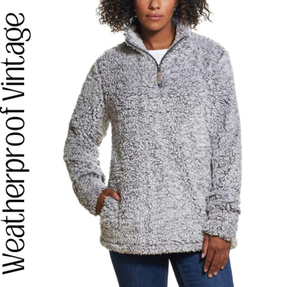 WEATHERPROOF VINTAGE Blue Sherpa Pullover M